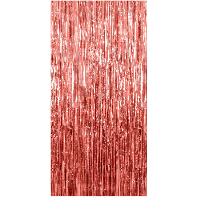 Perdea Franjurata, Vivimall, Model Decor Petrecere, pentru Fundal de Poze, Amenajare Colorata a Petrecerii, Dimensiune 100x200 cm, Rose Gold - vivimall.ro
