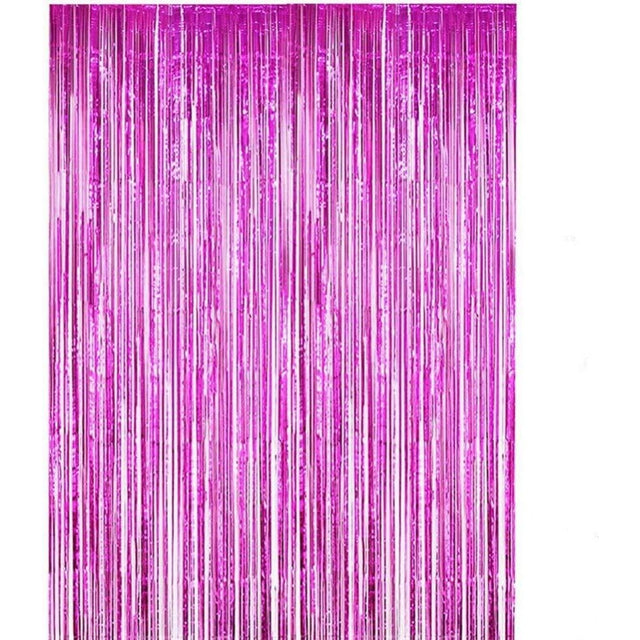 Perdea Franjurata, Vivimall, Model Decor Petrecere, pentru Fundal de Poze, Amenajare Colorata a Petrecerii, Dimensiune 100x200 cm, Roz Inchis - vivimall.ro