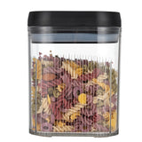 Cutie de Depozitare Alimente, Vivimall, tip Container, 1.3L, Recipiente pentru Cereale in Bucatarie,  Transparente cu Capac Negru - vivimall.ro