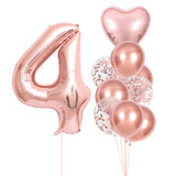 Set 10 Baloane Aniversare 4 Roz Pal | CuteParty 7 - vivimall.ro