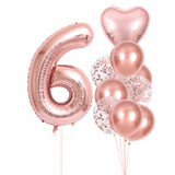 Set 10 Baloane Aniversare 6 Roz Pal | CuteParty 5 - vivimall.ro