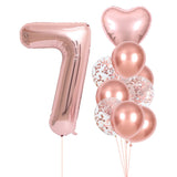 Set 10 Baloane Aniversare 7 Roz Pal | CuteParty 4 - vivimall.ro