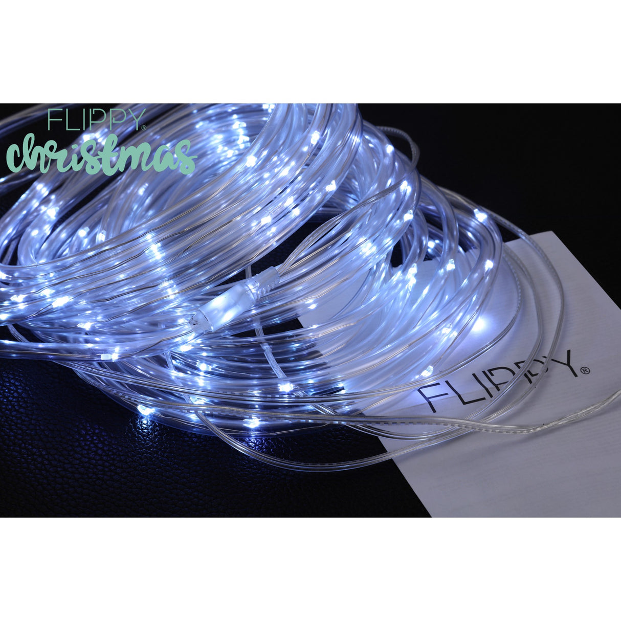 Instalatie luminoasa de Craciun tip furtun luminos, 100 LED-uri, 12 metri lungime, 8 programe, 2 metri prelungitor, sarma din cupru, incarcare solara, alb rece, Vivimall - vivimall.ro