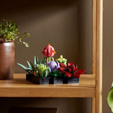 Set de Constructie Ghivece de Flori Suculente, Vivimall, Ornament Creativ, 771 de Piese, Multiple Variante de Asamblare, Multicolor - vivimall.ro