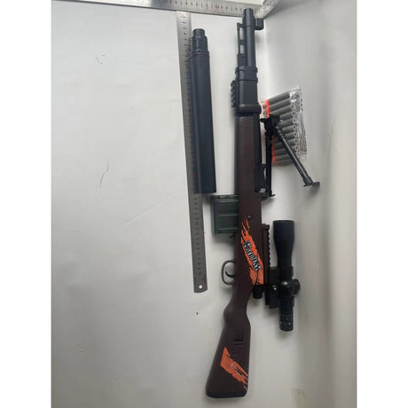 Pusca de Jucarie 98K Ultrarealista, Vivimall, Manuala, cu Luneta, 10 de Proiectile din Spuma Moale, 5 Cartuse, 103 cm, 14 ani+, Maro - vivimall.ro