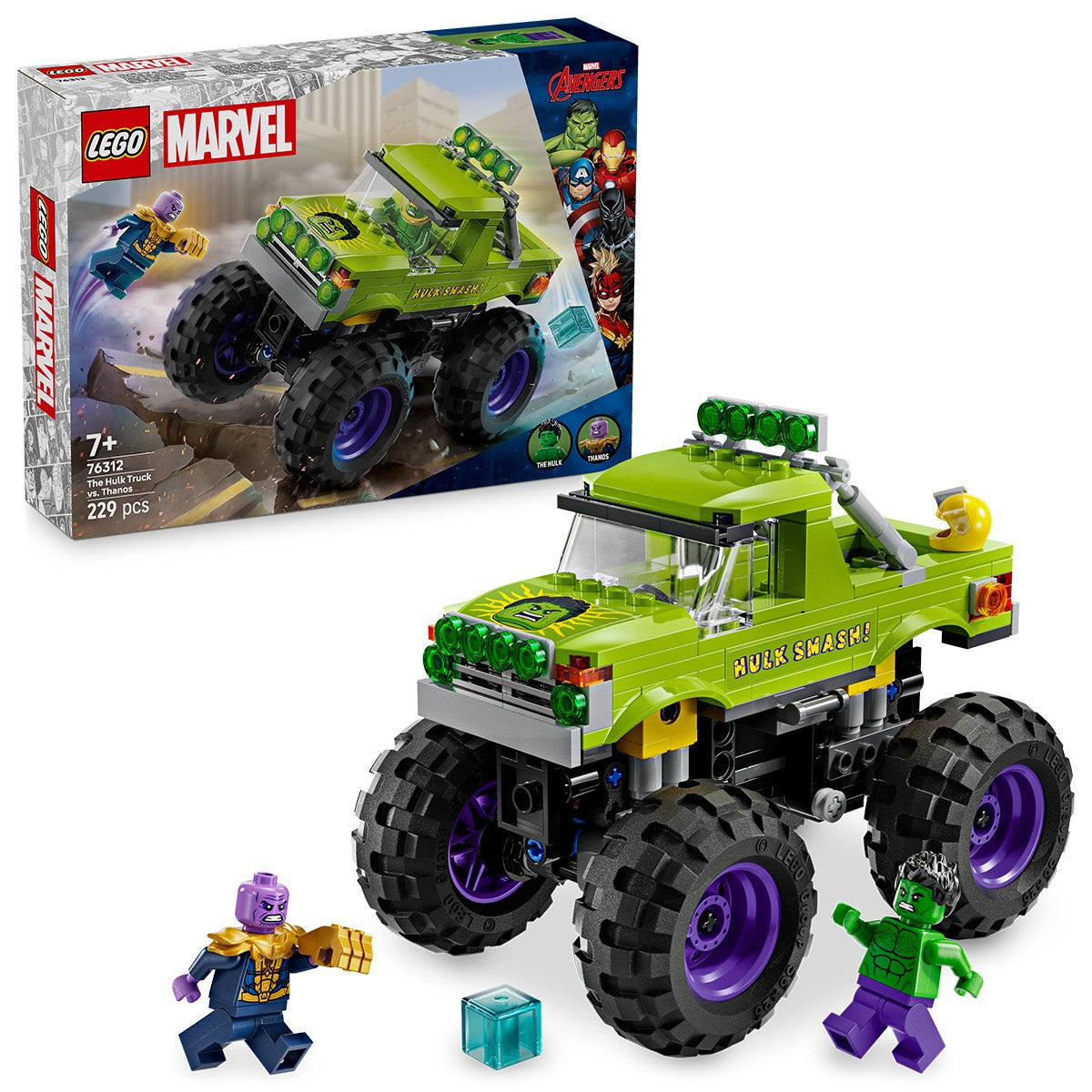 LEGO SUPER HEROES HULK IN VEHICUL DE TEREN CONTRA LUI THANOS 76312