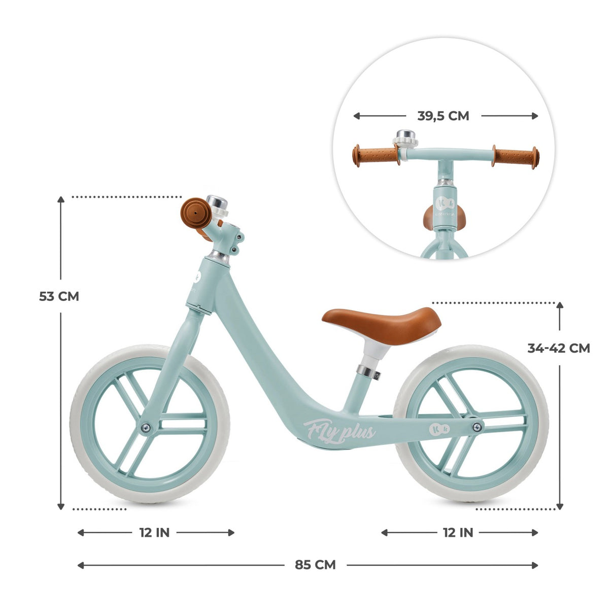 BICICLETA DE ECHILIBRU KINDERKRAFT FLY PLUS, BABY BLUE