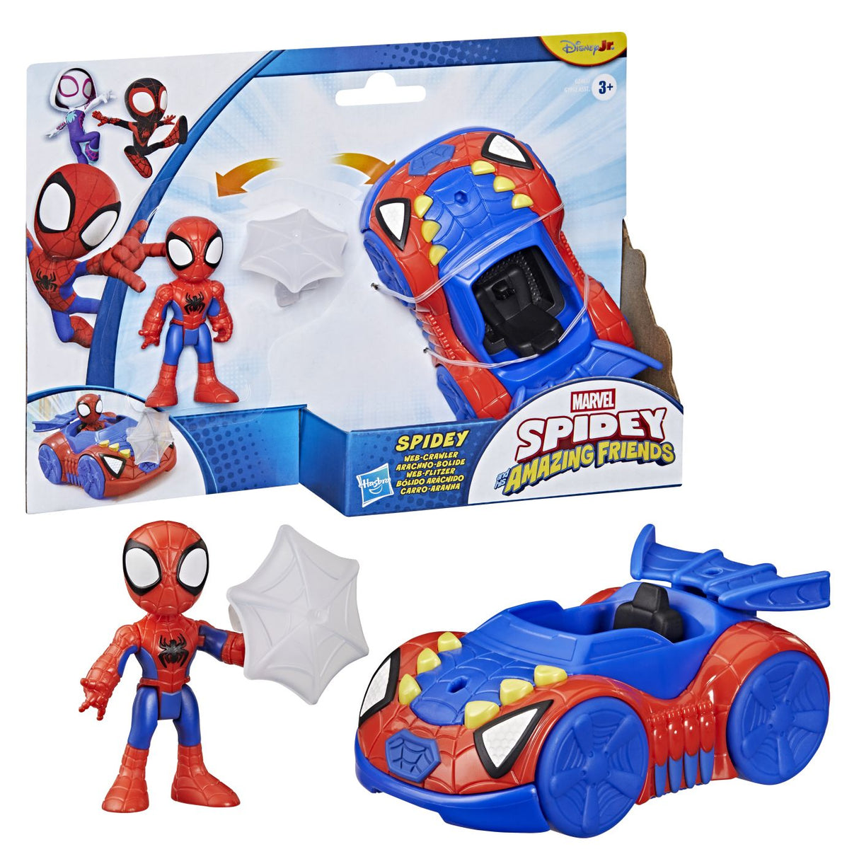 SPIDEY SI PRIETENII LUI UIMITORI MARVEL SET FIGURINA SPIDEY SI VEHICUL WEB CRAWLER 7.6CM