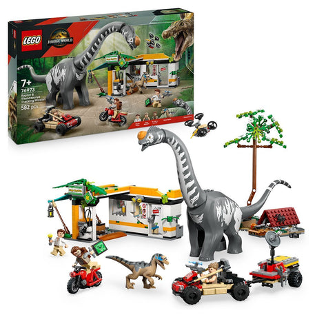 LEGO JURASSIC WORLD RENASTEREA MISIUNE DE URMARIRE A UNUI VELOCIRAPTOR SI A UNUI TITANOSAURUS 76973