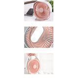 Мини настолен вентилатор с USB, въртене на 360 градуса, 3 скорости, 1500 Ma, 13.5 X 12.8