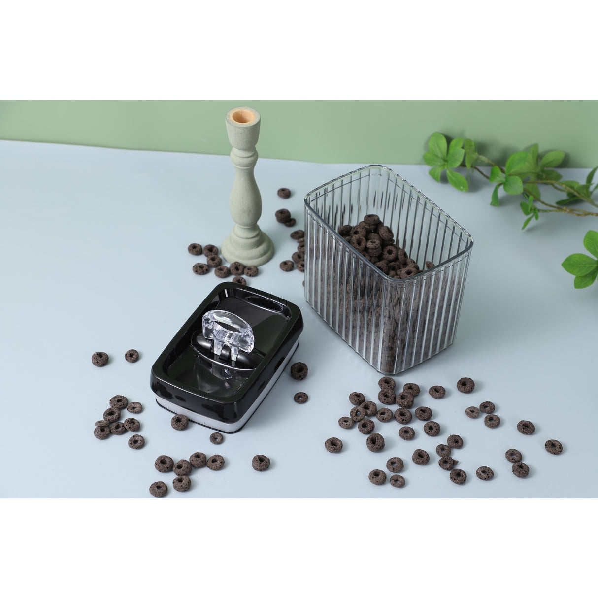 Recipient Din Plastic, Pentru Alimente/Obiecte, Inchidere Ermetica, Textura Ondulata, 15 X 10 X 15.5 Cm, 1.5 L, Transparent - vivimall.ro