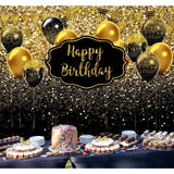 Banner Tip Fundal pentru Poze, Flippy, din Panza, 185 x 110 cm, Sfoara 6 m, Prindere in 4 Colturi, Negru/Auriu - vivimall.ro