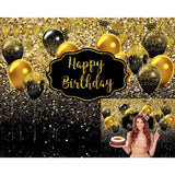 Banner Tip Fundal pentru Poze, Flippy, din Panza, 185 x 110 cm, Sfoara 6 m, Prindere in 4 Colturi, Negru/Auriu - vivimall.ro