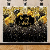 Banner Tip Fundal pentru Poze, Flippy, din Panza, 185 x 110 cm, Sfoara 6 m, Prindere in 4 Colturi, Negru/Auriu - vivimall.ro