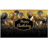 Banner Tip Fundal pentru Poze, Flippy, din Panza, 185 x 110 cm, Sfoara 6 m, Prindere in 4 Colturi, Negru/Auriu - vivimall.ro