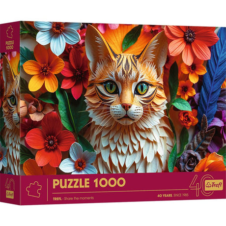 PUZZLE TREFL 1000 EDITIA ANIVERSARA 40 DE ANI 3D PISICA