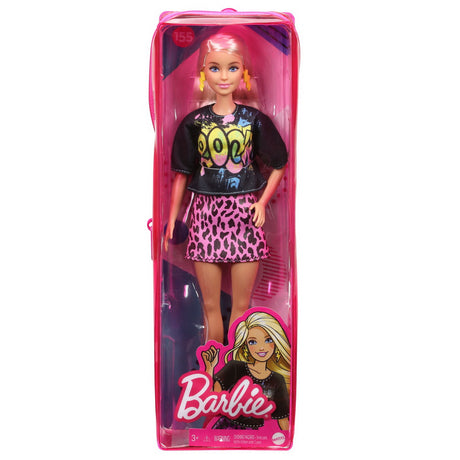 PAPUSA BARBIE FASHIONISTA BLONDA CU TINUTA DE VARA ROCK