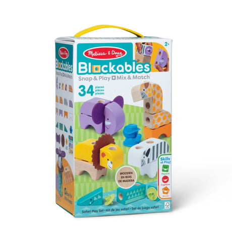 MELISSA AND DOUG SET DE CONSTRUCTIE DIN LEMN ANIMALE DIN SAFARI