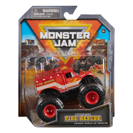 MONSTER JAM MASINUTA METALICA FIRE RESCUE SCARA 1 LA 64