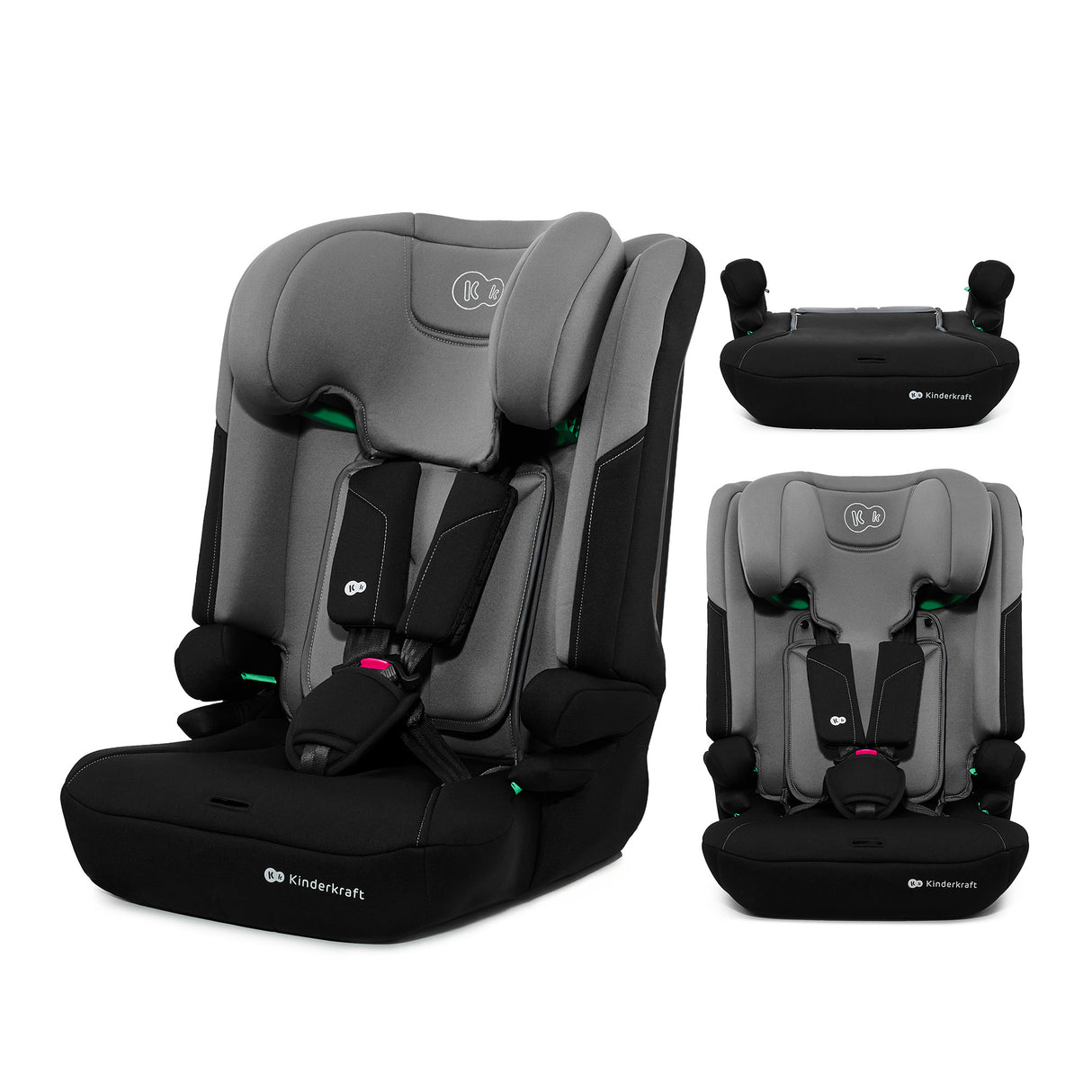 SCAUN AUTO KINDERKRAFT COMFY 75-150 CM, DK GREY