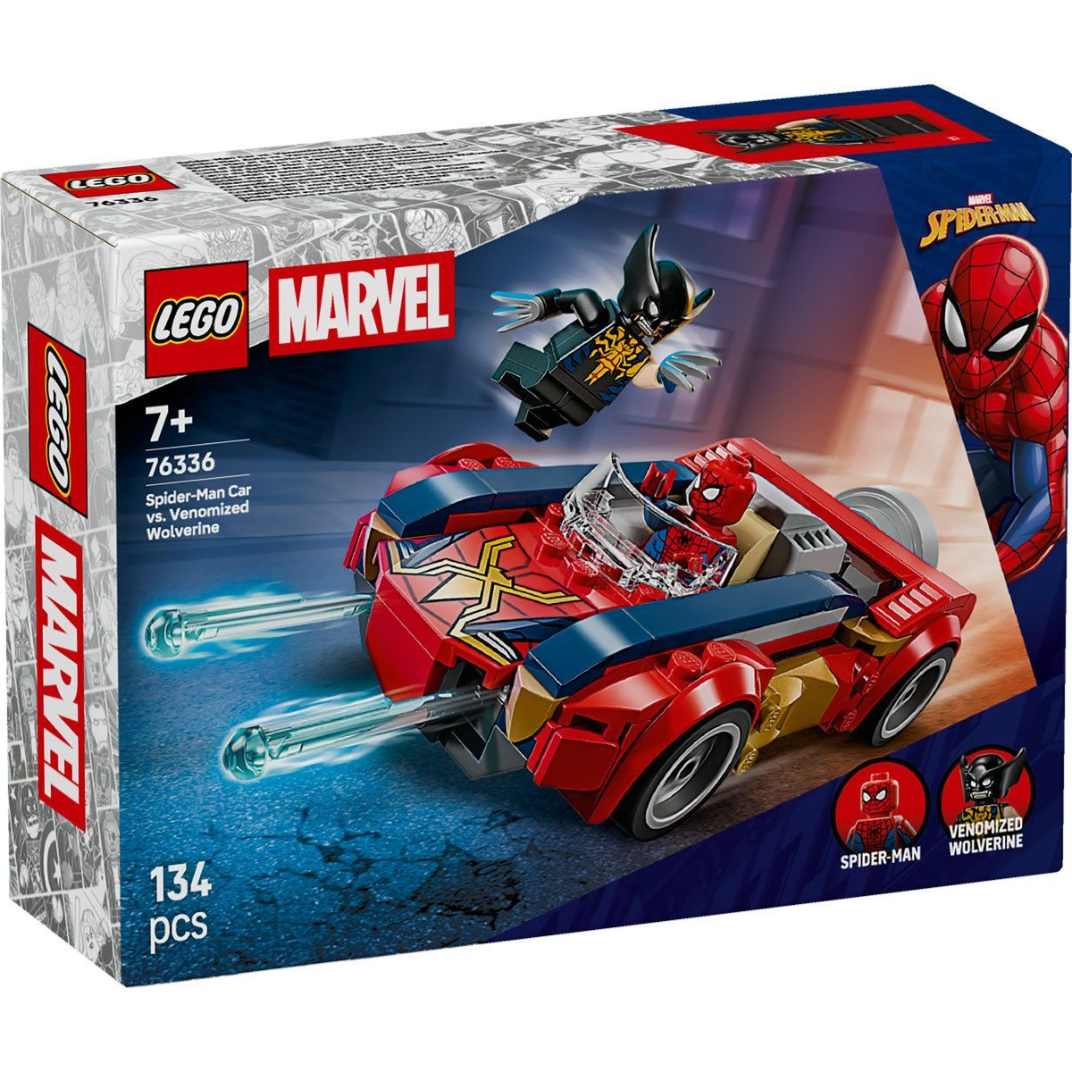 LEGO MARVEL OMUL PAIANJEN IN MASINA VS WOLVERINE VENOMIZAT 76336