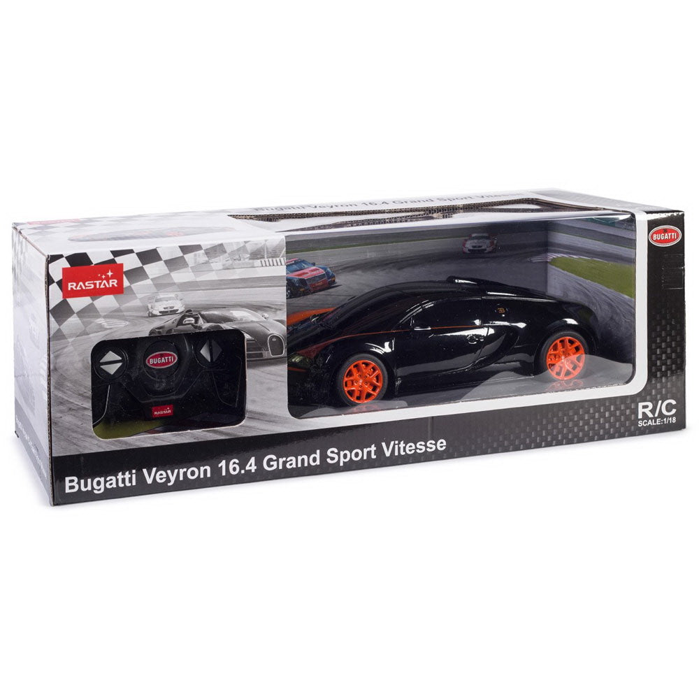 MASINA CU TELECOMANDA BUGATTI GRAND SPORT VITESSE NEGRU CU SCARA 1 LA 18