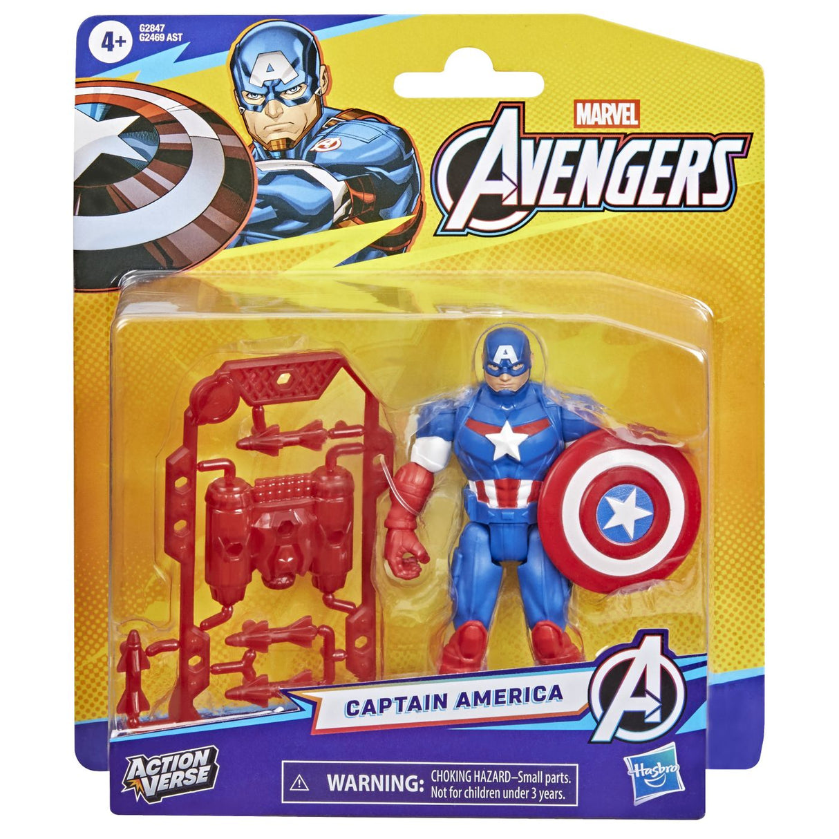 MARVEL AVENGERS ACTION VERS SET FIGURINA CAPTAIN AMERICA SI ACCESORII 11.4CM