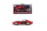 MASINA METALICA HARLEY QUINN 1969 CORVETTE STINGRAY SCARA 1 LA 32