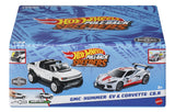 HOT WHEELS SET 2 MASINUTE METALICE PULL BACK GMC HUMMER EV SI CORVETTE C8R 1:43