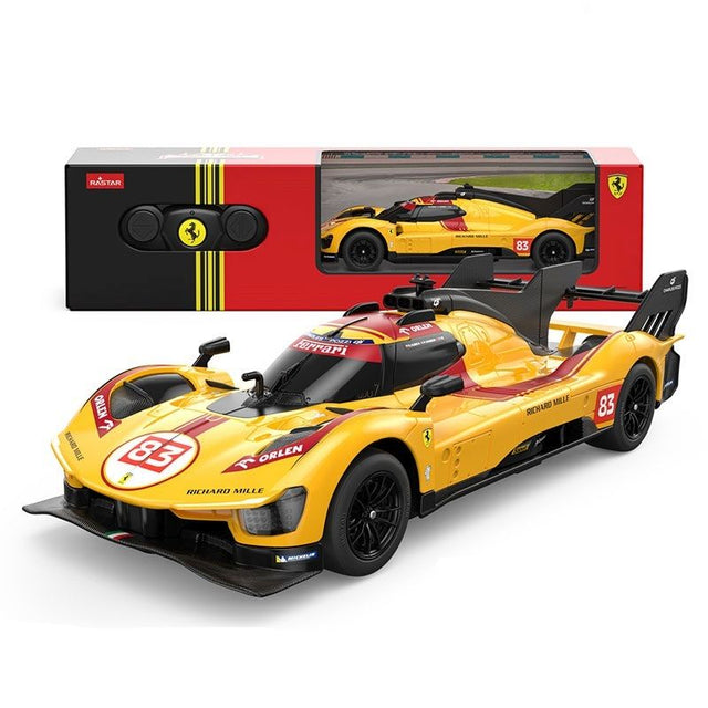 MASINA CU TELECOMANDA FERRARI 499P N83 GALBEN SCARA 1 LA 24