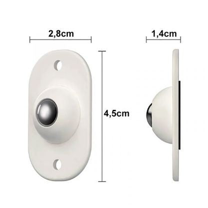 Set 16 Roti Autoadezive Universale, Vivimall, pentru Mutat Mobila, Rotire 360 de Grade, Usor de Montat, ABS, 4.5x2.8x1.4 cm, Alb - vivimall.ro