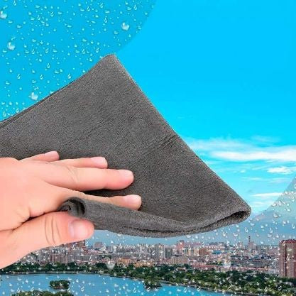 Laveta Magica din Microfibra, Vivimall, pentru Stergerea Sticlei, fara Scame, Absorbanta, 20x30 cm, Gri - vivimall.ro