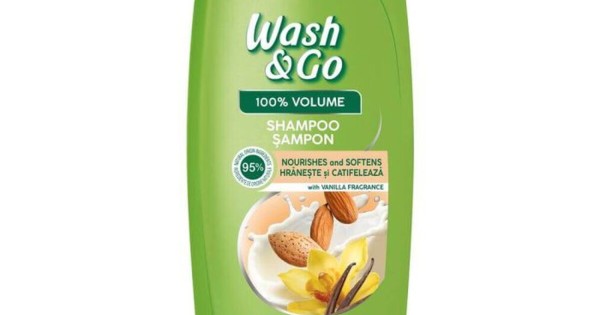Wash&Go Șampon Vanilie, Ulei de Migdale și Lapte de Ovăz — 675 ml - vivimall.ro