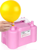 Pompa Electrica Pentru Umflat Baloane, 600 W, Doua Capete de Umflat, din Plastic, 19.5 x 14 x 13 cm, Roz - vivimall.ro