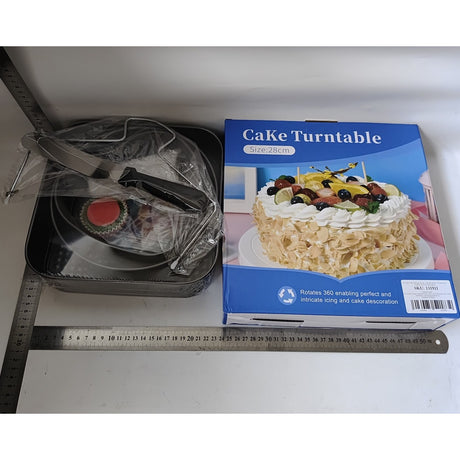 Set de 216 Piese de Copt pentru Prajituri, Vivimall, 3 Tavi de Copt, Nivelator, Forme Cupcake, Pos pentru Ornat cu 7 Capete, Feliator Tort, din Otel Inoxidabil, Multicolor - vivimall.ro