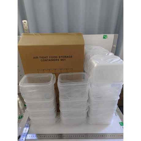 Cutii de depozitare alimente, Vivimall, Set din 24 Cutii pentru Condimente, Cereale, Cutii pentru Bucatarie, din Plastic PP, Cutii Alimentare, Diferite Dimensiuni, Transparente - vivimall.ro