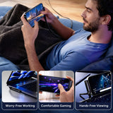 Cablu Incarcare USB Type C Gaming, Flippy, Conector Unghi 90 Grade, Suport Telefon, 240W, 1.5 m, Negru - vivimall.ro