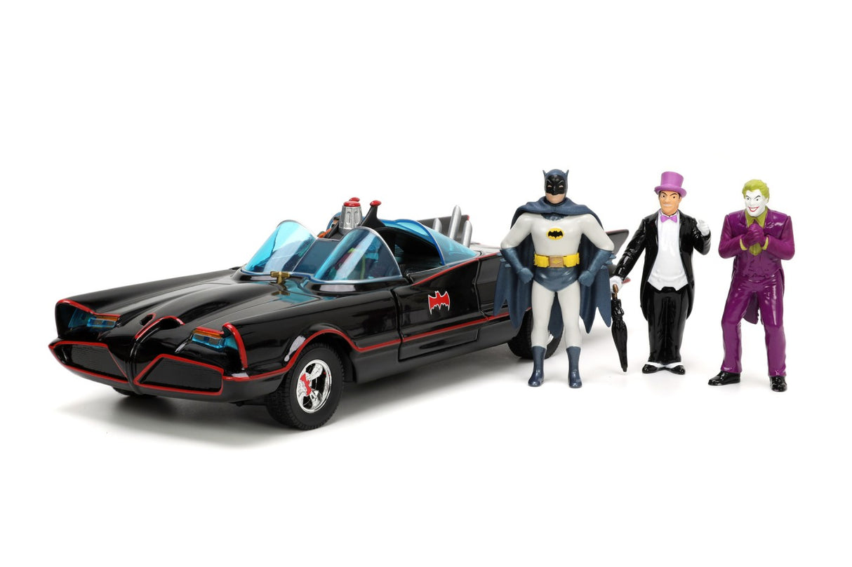 JADA BATMAN SET MASINUTA METALICA BATMOBILE  1:24 SI 4 FIGURINE