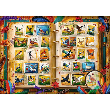 PUZZLE TREFL 1000 COLECTIA DE TIMBRE ATLASUL PASARILOR