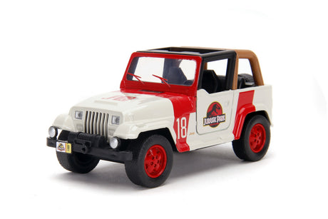 JURASSIK PARK DINO MASINUTA METALICA JEEP WRANGLER SCARA 1:32