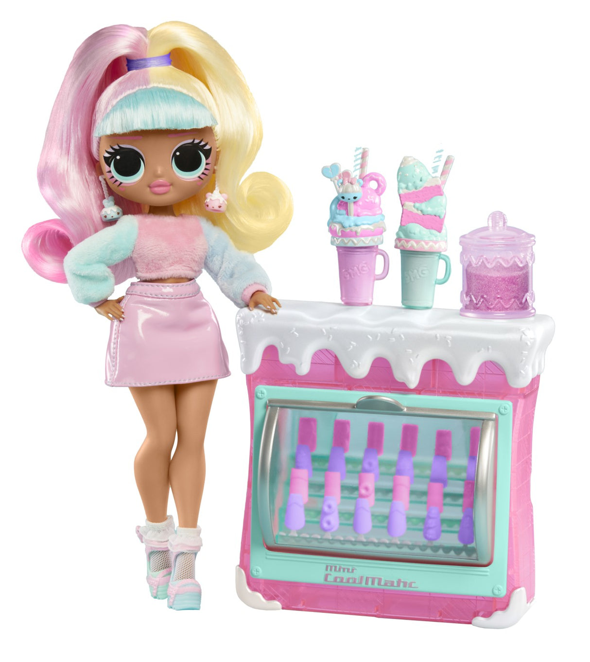 L.O.L. SURPRISE! OMG SWEET NAILS CANDYLICIOUS SPRINKLES SHOP SET PAPUSA CU ACCESORII