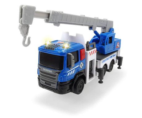DICKIE TOYS CITY WORKER  VEHICUL DE CONSTRUCTII CU LUMINI SI SUNETE MACARA ALBASTRA 17CM