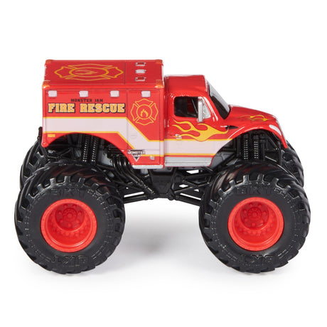 MONSTER JAM MASINUTA METALICA FIRE RESCUE SCARA 1 LA 64