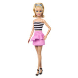 PAPUSA BARBIE FASHIONISTA BLONDA CU PARUL PRIN IN COADA SI FUSTA ROZ