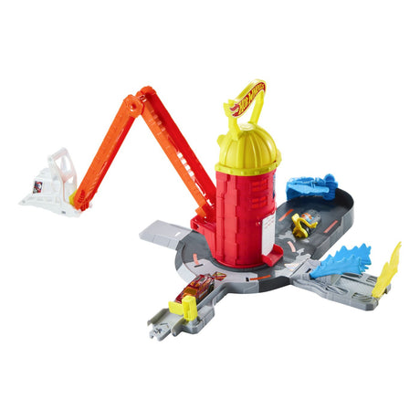 HOT WHEELS CITY SET DE JOACA SUPER STATIE DE POMPIERI CU MASINUTA INCLUSA