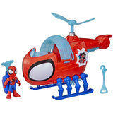 SPIDEY SI PRIETENII LUI UIMITORI MARVEL SET ECHIPA SPIDEY CU ELICOPTER SI ACCESORII 7.6CM
