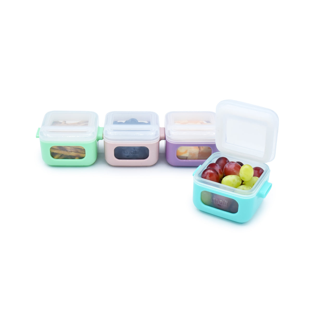 SET 4 RECIPIENTE SILICON SNAP&GO CUBES, MELII, 4*118 ML