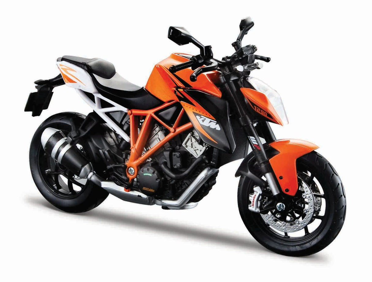 MAISTO MOTOCICLETA METALICA CU STAND KTM 1290 SUPER DUKE R SCARA 1 LA 12
