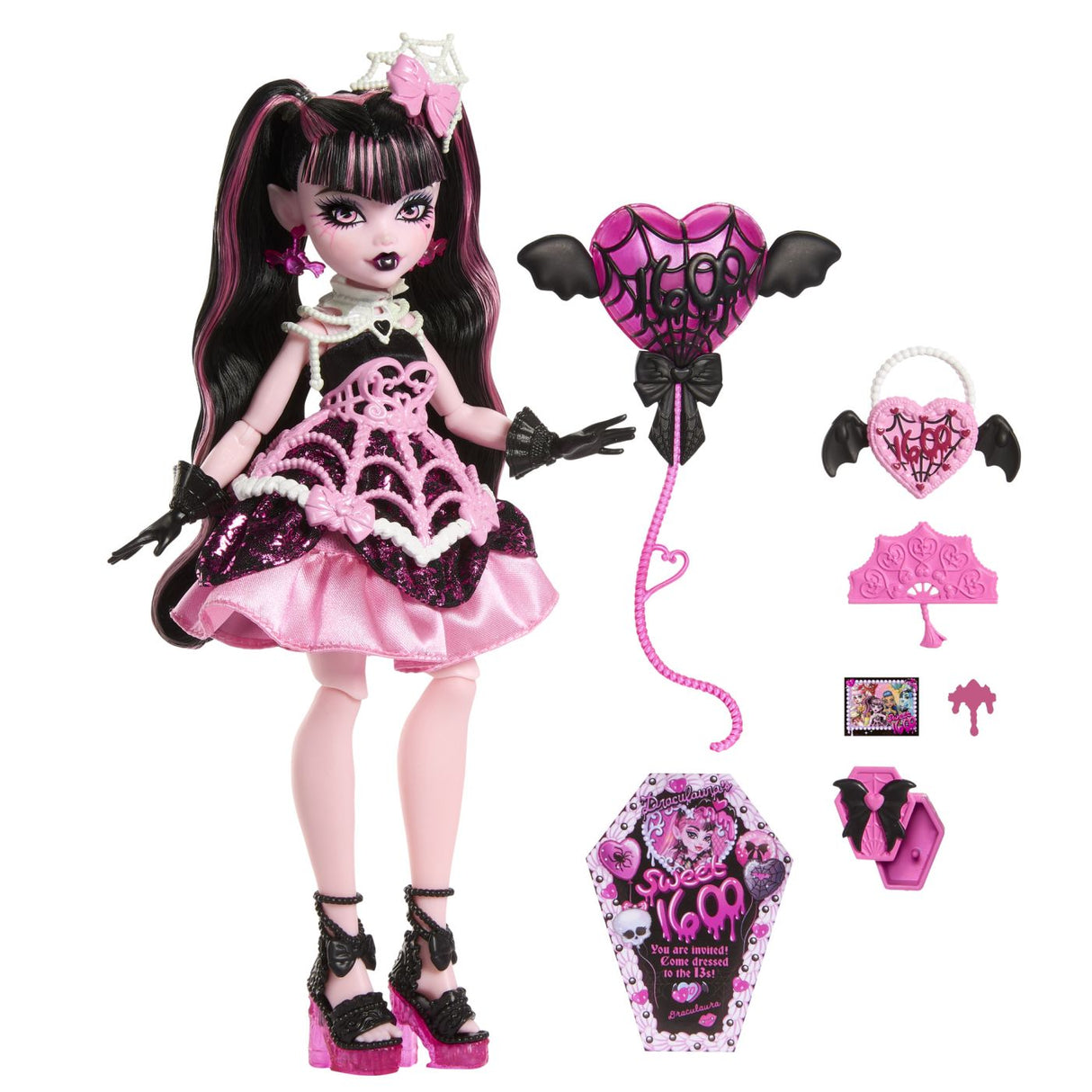 MONSTER HIGH ZIUA DE NASTERE DULCE SI INFRICOSATOARE PAPUSA DRACULAURA CU ACCESORII