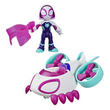SPIDEY SI PRIETENII LUI UIMITORI MARVEL SET FIGURINA GHOST SPIDER SI VEHICUL COPTER 7.6CM